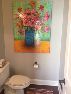 A Marabeth Quin in my powder room may seem decadent, but it makes me happy!