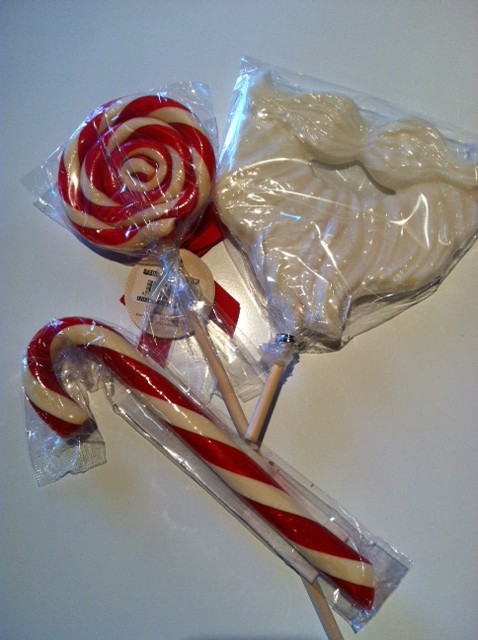 Candy canes at Honey's Vintage Sweets, downtown Franklin