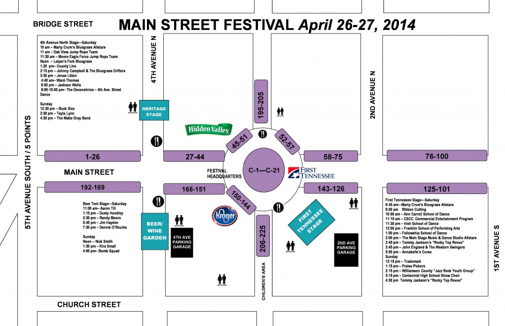 2014 Main Street Festival Map