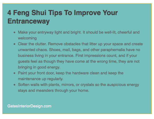 4 Feng Shui Tips to Improve Your Entranceway