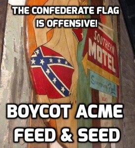 confederate flag at acme feed & seed