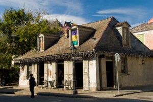 Lafitte's Blacksmith Shop tavern located on the corner of Bourbon Street and St. Philip Street.