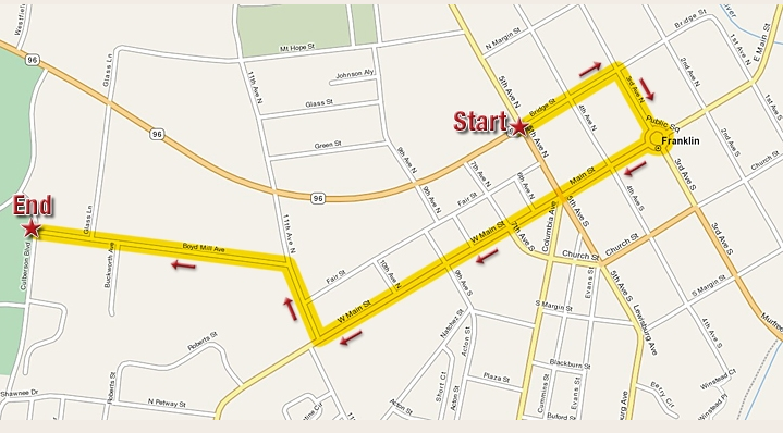 Franklin Rodeo Parade Route