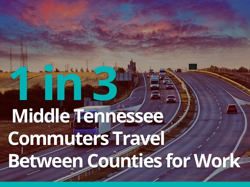1 in 3 middle tennessee commuters travel between counties for work