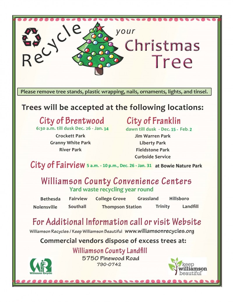Where to Recycle Your Christmas Tree Williamson Source
