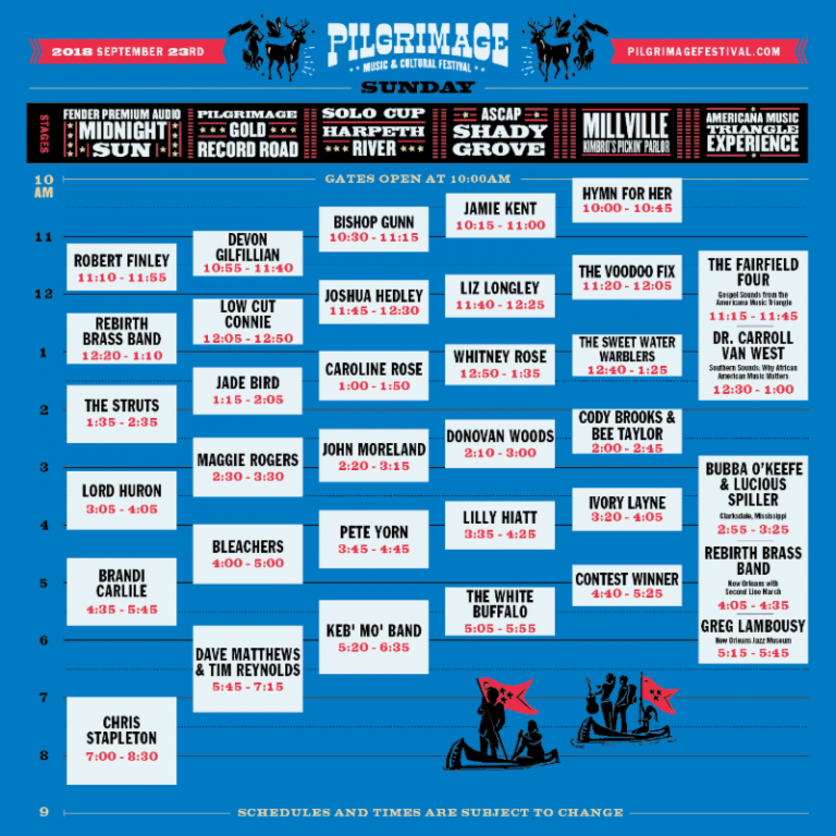 Pilgrimage Festival Daily Lineup Announced Williamson Source