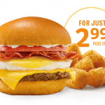 Sonic Drive In 2 99 Brunch Burger and Medium Tots