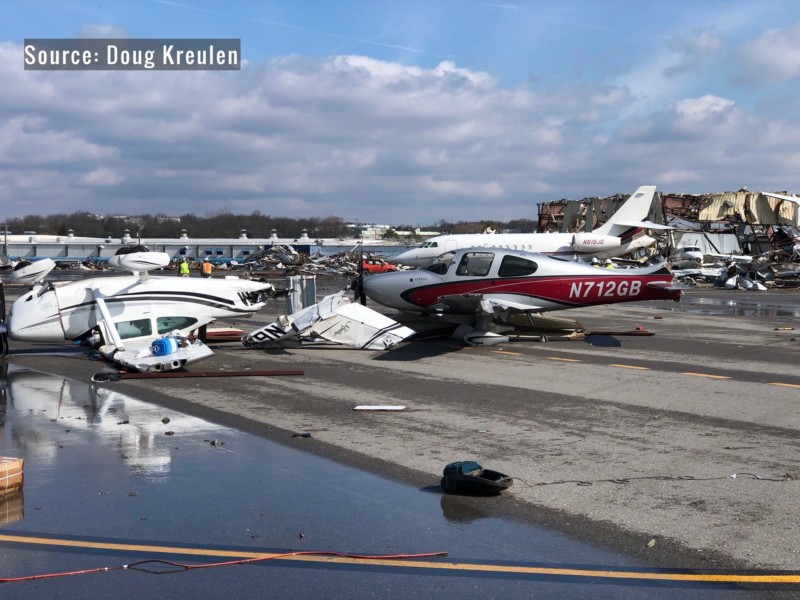 John C Tune Airport Reports Over $90 Million In Storm Damage ...