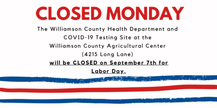 Labor Day Testing Site Closing