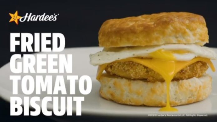 hardees fried green tomato biscuit