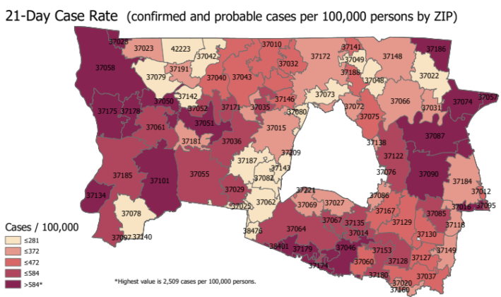 21 day case rate mid cumberland oct 22
