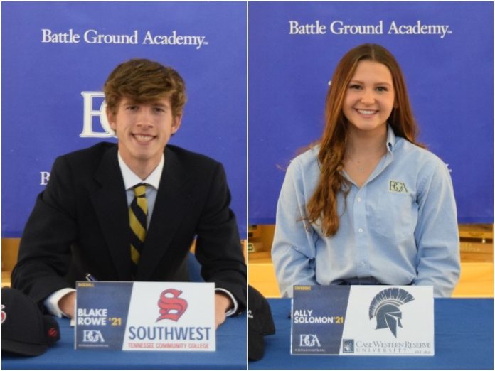 BGA Seniors Sign National Letters of Intent