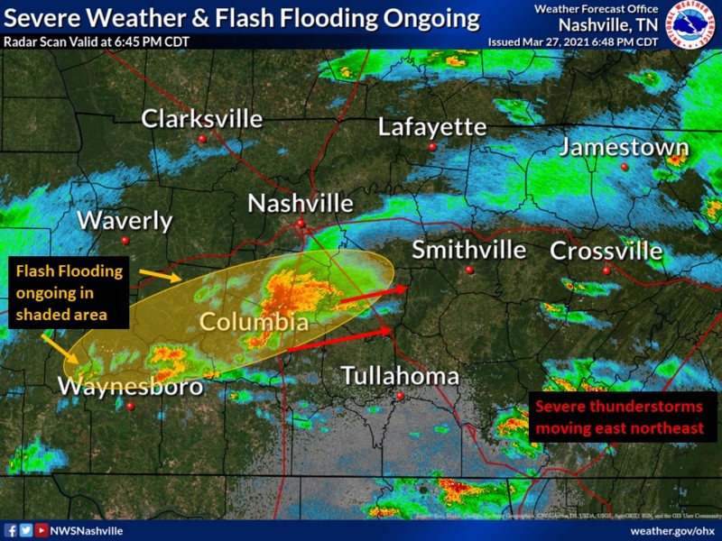 Storm Update Widespread Flash Flooding Across Mid Tn Williamson Source