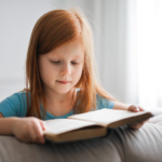 child reading book