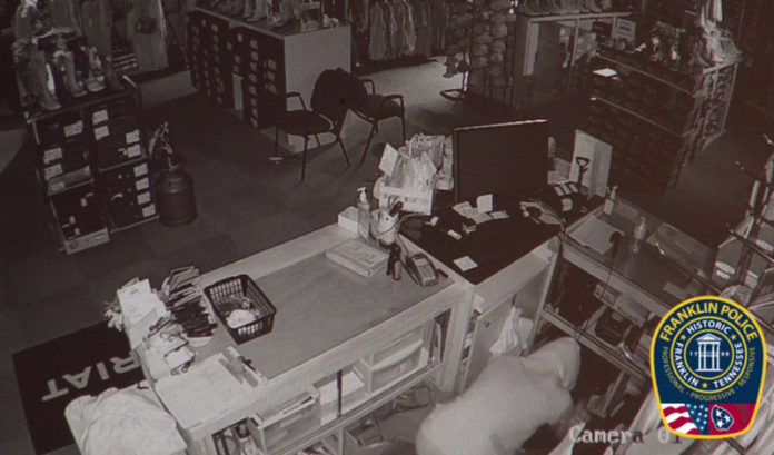 Franklin Police Release New Video From Downtown Business Break-ins