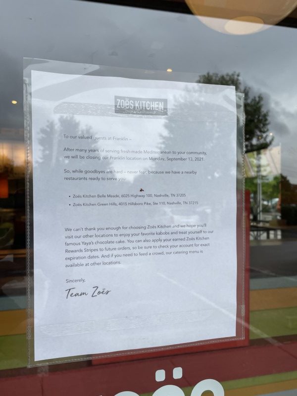 Zoe S Kitchen In Franklin Closes