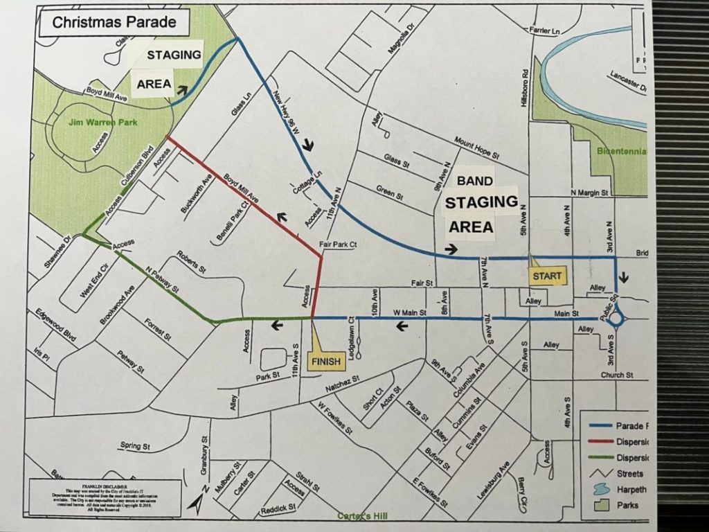 Christmas Parade Route