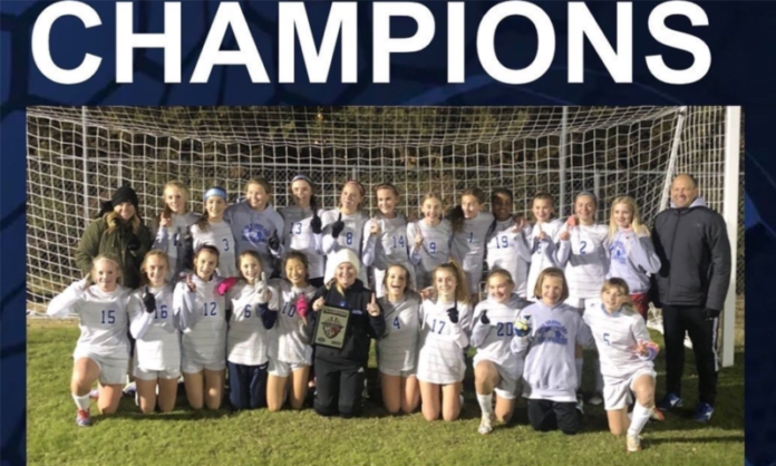 The Grassland Middle School boys' and girls' soccer teams finished the season undefeated and were champions of the Williamson Middle Athletic Association (WMAA).