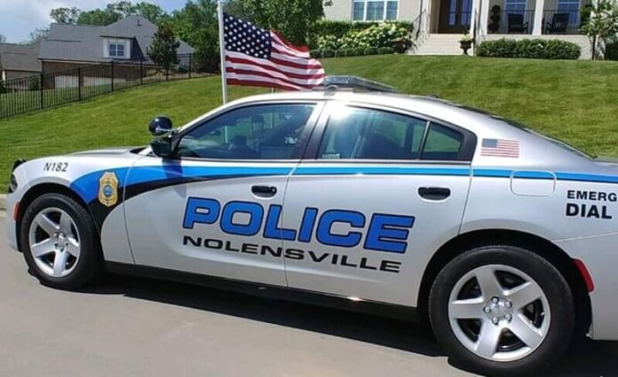 nolensville police car with flag
