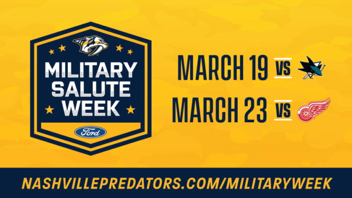 Nashville Predators to Host Ford Military Salute