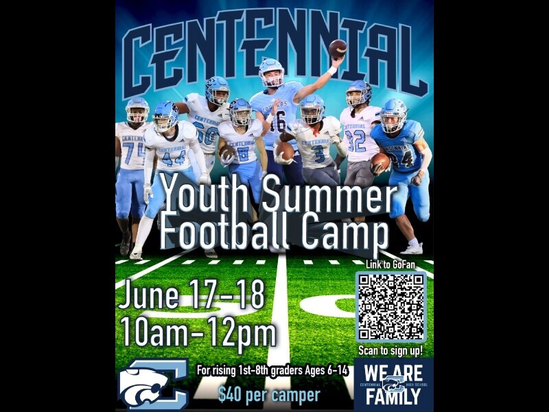 2024 Centennial High School Summer Youth Football Camp