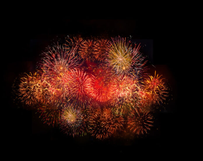 Brightly Colorful Fireworks
