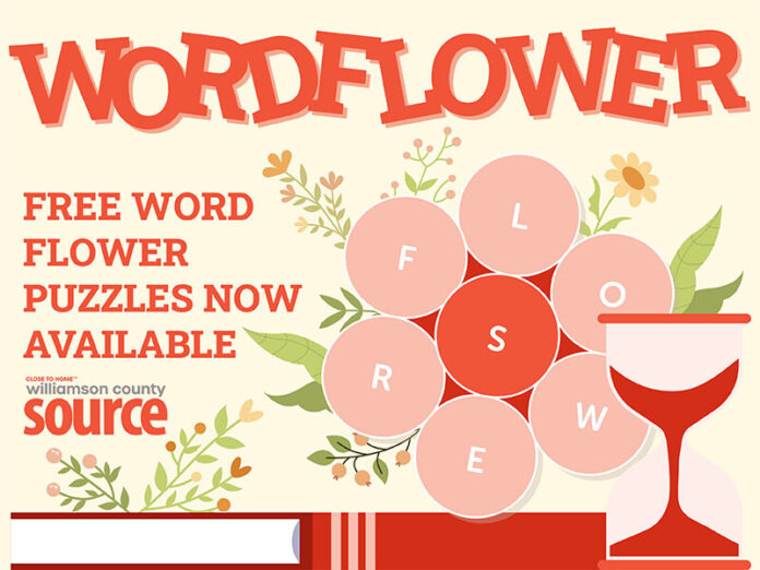 Williamson County Free Online Word Flower Puzzles