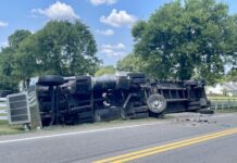 Overturned Semi-Truck Closes Road in Williamson County