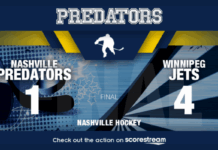Predators Fall 4-1 to Jets in Winnipeg Nashville preds