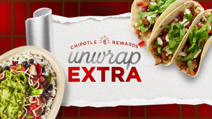 Through its Unwrap Extra promotion, Chipotle will launch BUY-ONE-GET-ONE (BOGO) entrée offers on the first three Saturdays in December.
