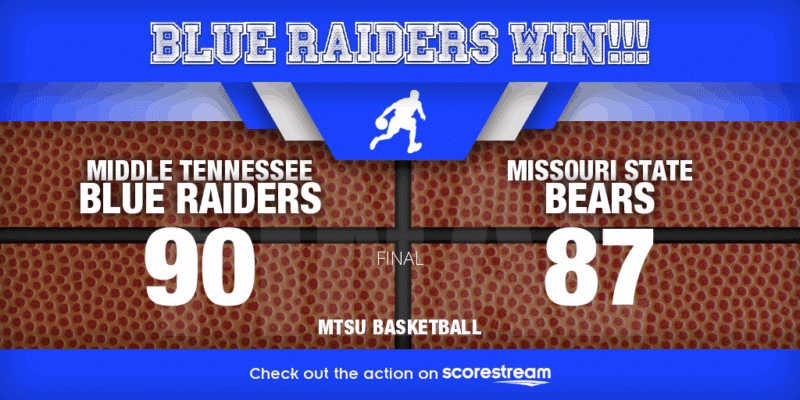 MTSU Edges Missouri State 90-87 in Double Overtime Thriller