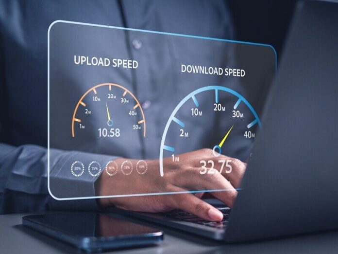 typing keyboard to inspect speed test internet broadband technology. then check quality, performance How to properly run a speed test and where to do it
