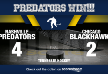 Nashville Predators defeat Chicago Blackhawks 4-2 at Bridgestone Arena preds