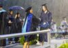 Heavy Rain Drenches Franklin, Centennial Graduation Ceremonies